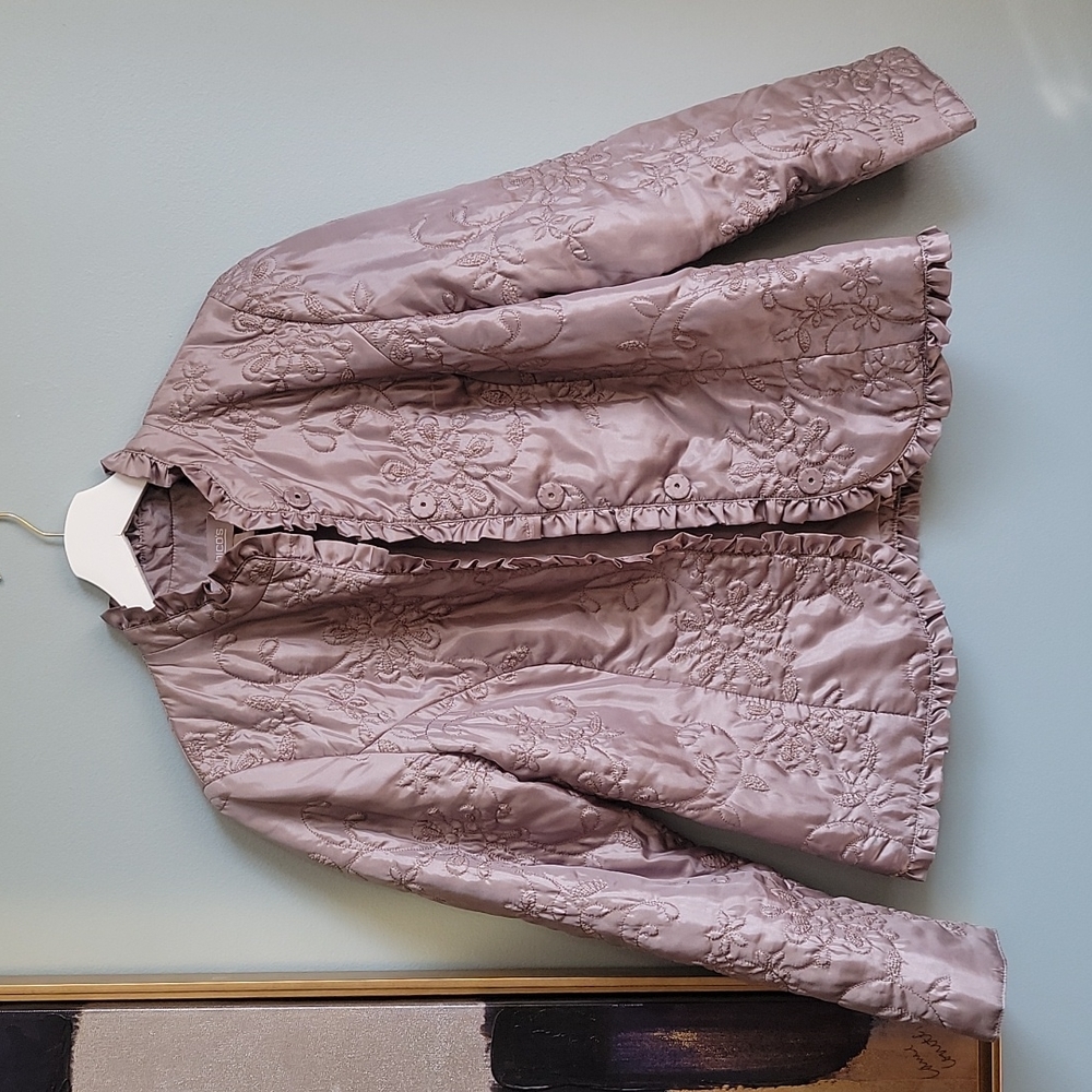 Chico's Quilted Lightweight Beige Spring Jacket